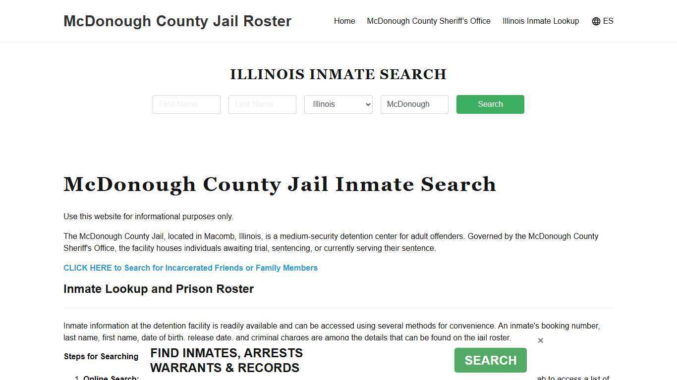 McDonough County Jail Roster Lookup, IL, Inmate Search